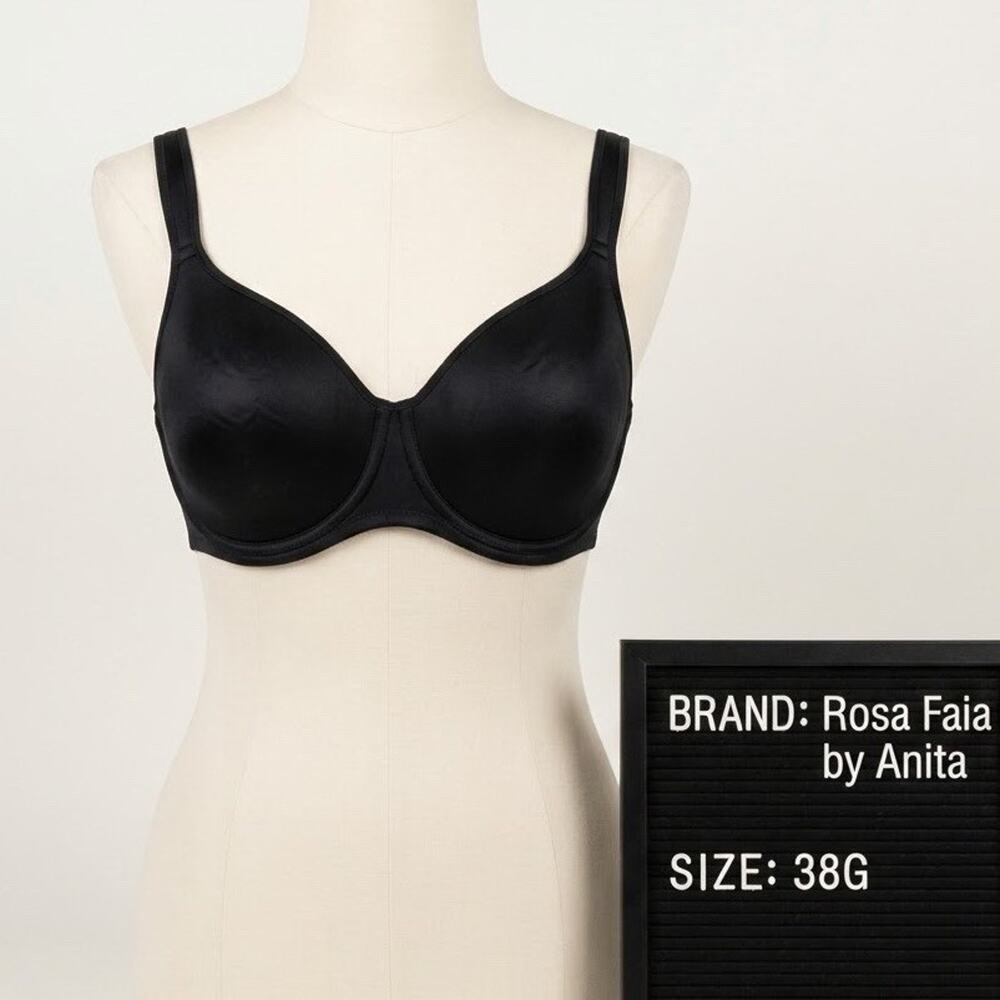 Rosa Faia by Anita Twin Seamless Underwire Bra 38G Black Comfort 5490